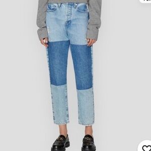Frame Denim Le Original Mending Patch Rework Jeans Straight Relaxed Fit Size 30